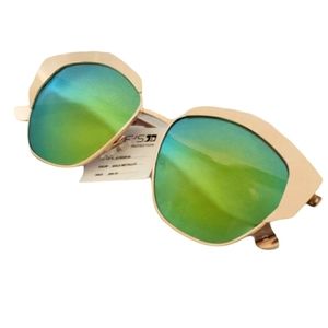 🔥 Joe's Jeans Gold Metallic Cat Eye Sunglasses